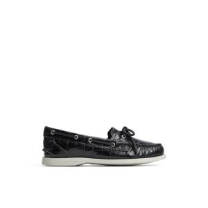 Authentic Original™ 1 Eye Boat Shoe Black Women's Leather