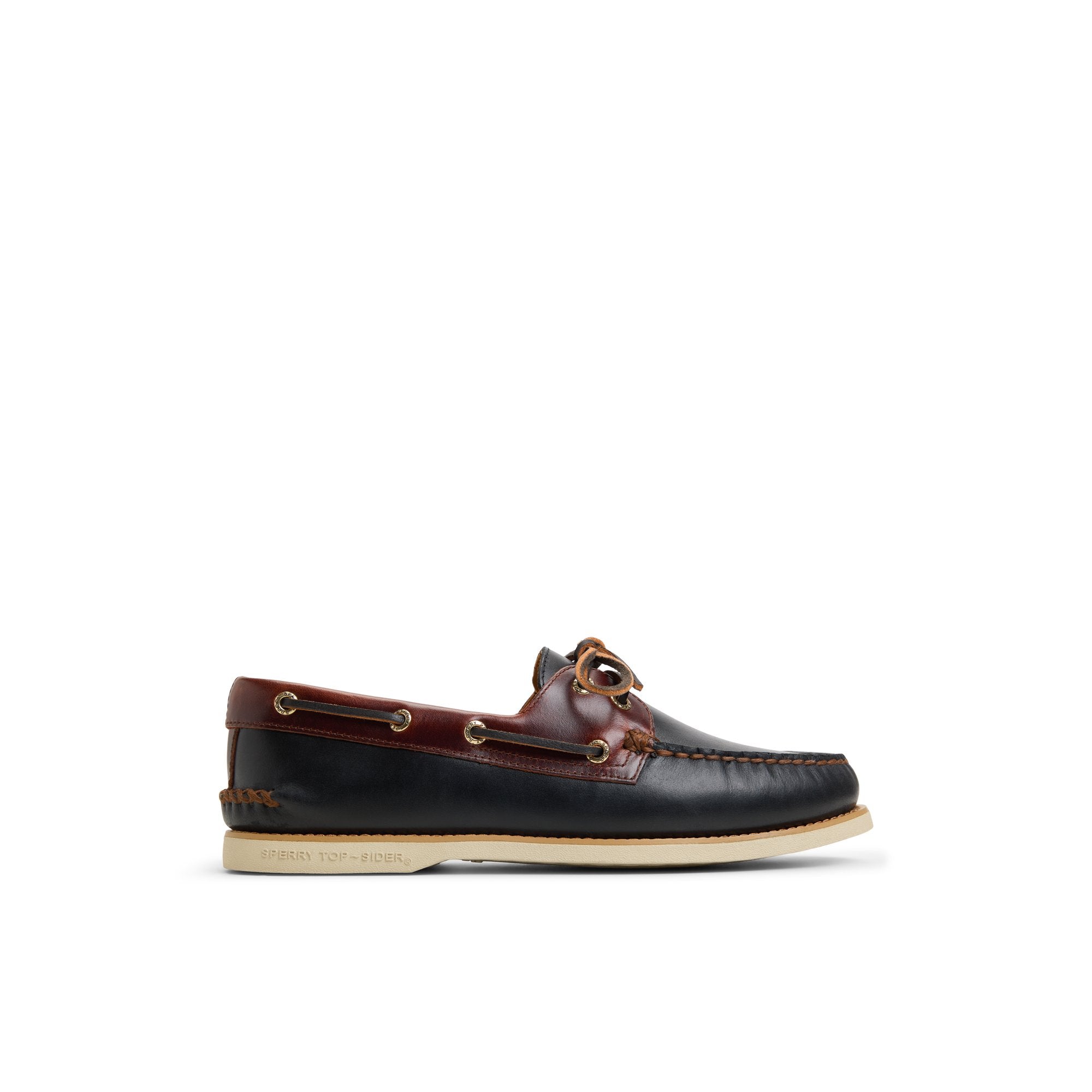 Gold Authentic Original™ 2-Eye Lite Boat Shoe Black Combo Men's Leather