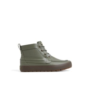 Sleek Lace Up Boot Olive